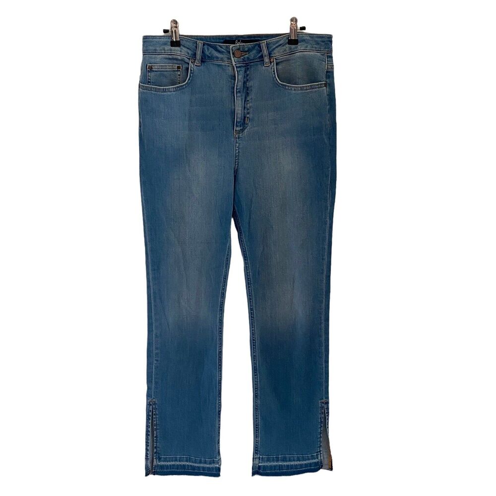 Boden 8 LONG Jeans Salisbury Side Split Medium Blue Denim Stretch